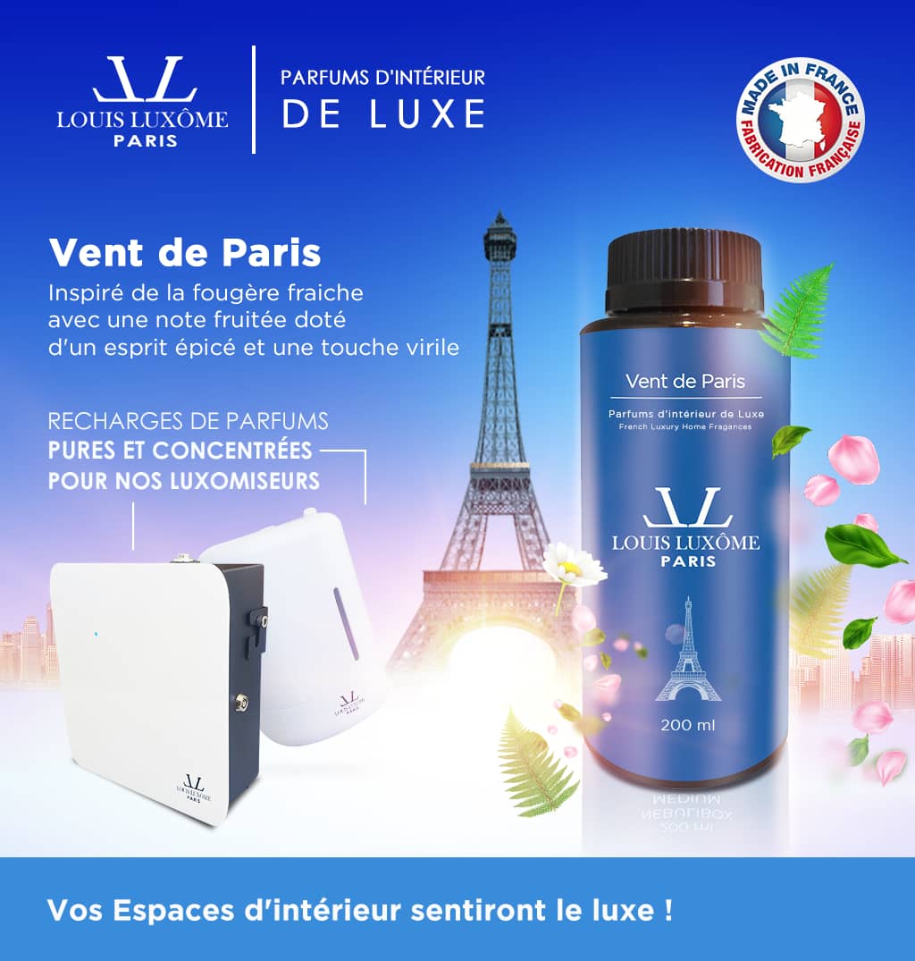 Recharge Luxômisante Vent de Paris 200 ml pour nos Luxômiseurs