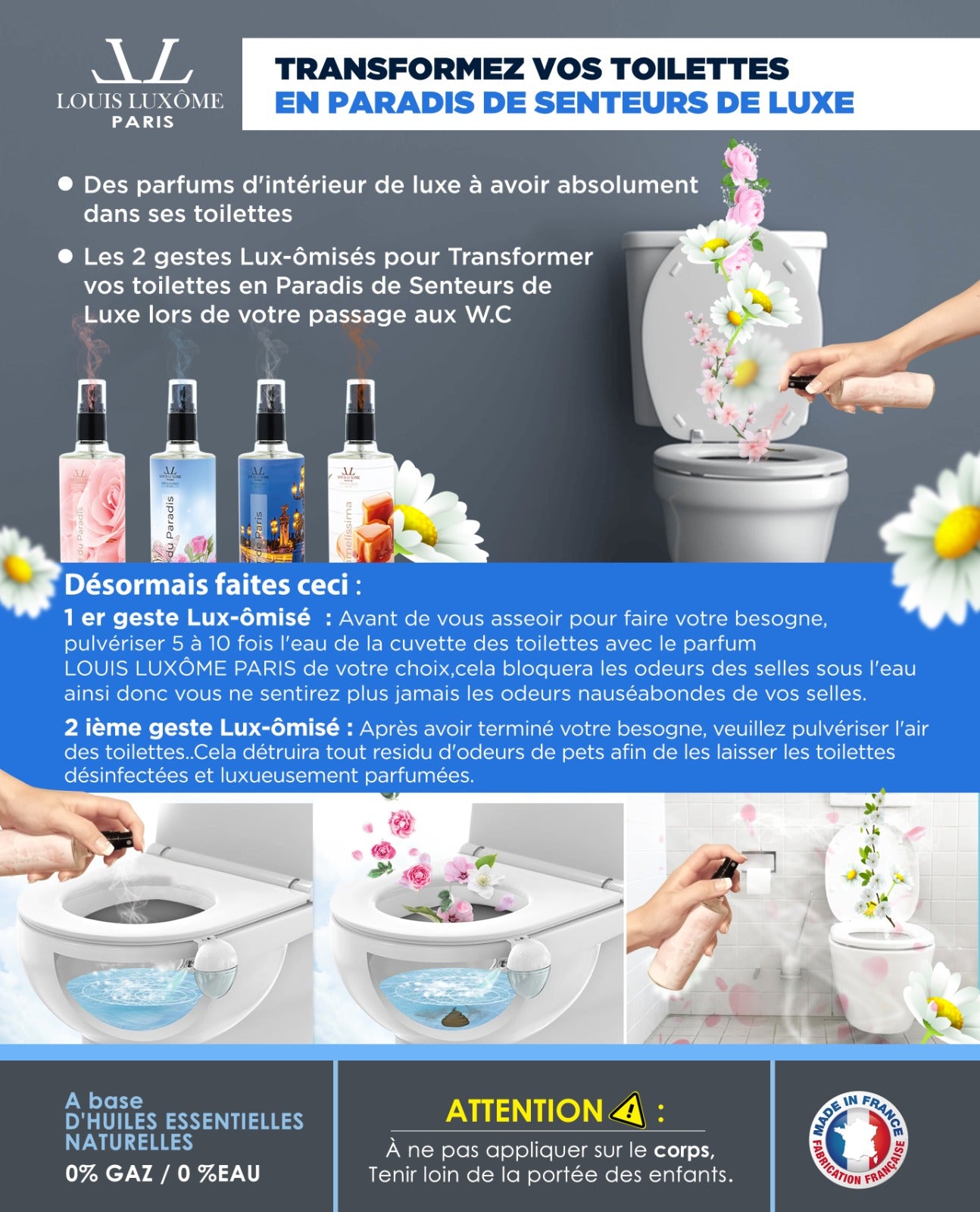 Le Spray Luxômiseur Tout en 1 Multi-usages le plus complet et et puissant du Monde:ROSE DU PARADIS