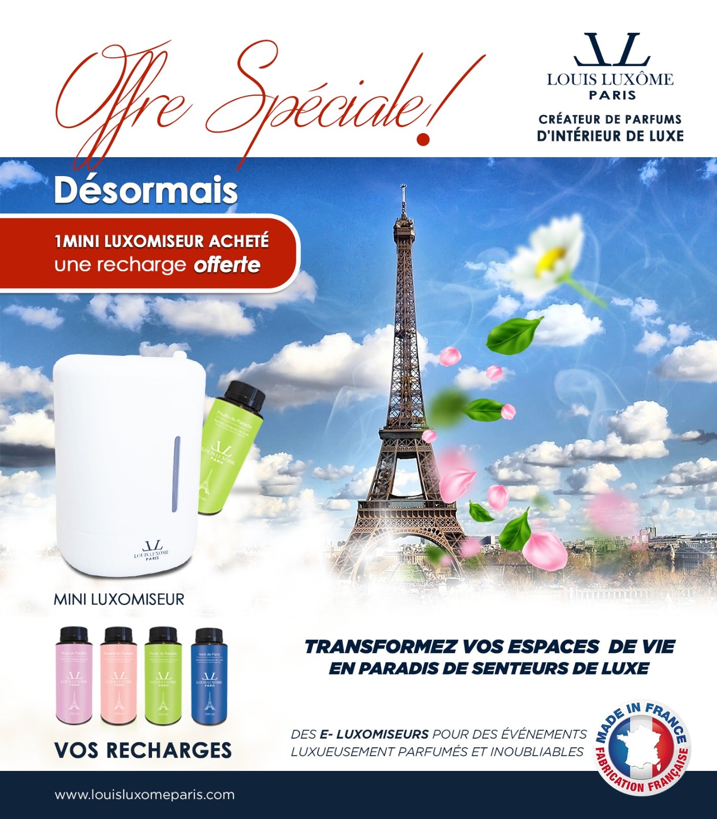 Le MINI-LUXÔMISEUR: Dispositif de diffusion de parfum d'intérieur de luxe pour Petits et Moyens Espaces