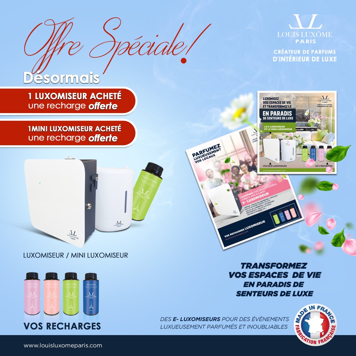 E-Luxômiseur: Système de diffusion connecté de parfums d'intérieur de luxe pour Grands Espaces