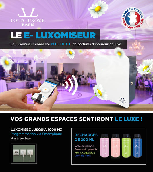 E-LUXÔMISEUR: Dispositif de diffusion connecté de parfums d'intérieur de luxe pour Grands Espaces