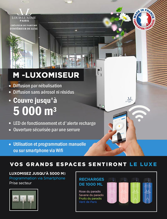 M-Luxômiseur: Système de diffusion de parfum d'intérieur connecté pour Hyper grands espaces