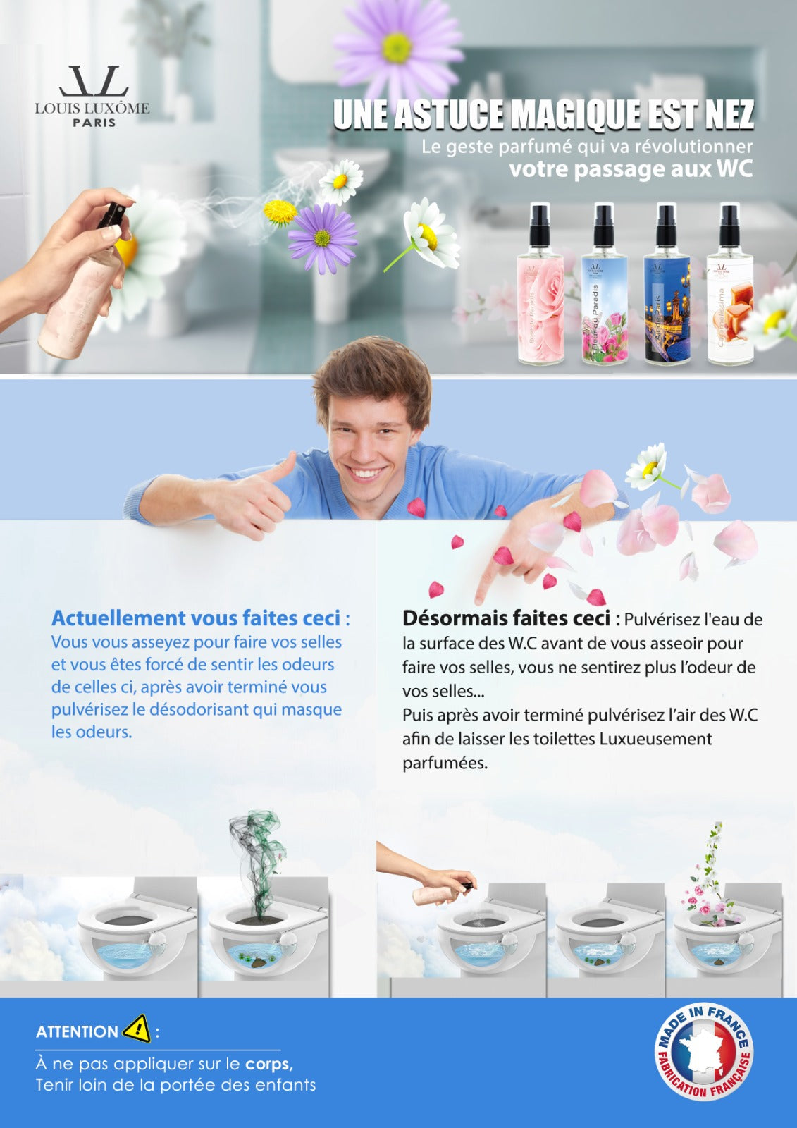 Le spray luxômiseur Multi-usages Tout en 1:ROSE DU PARADIS