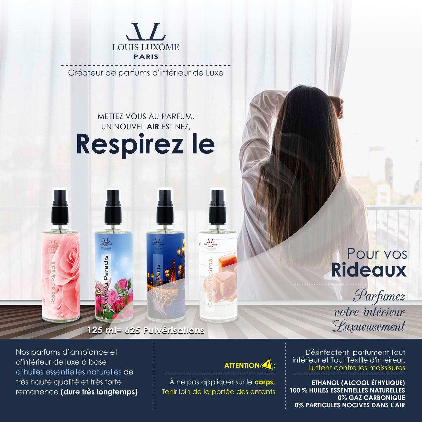 Pack de 4 parfums: Les sprays Luxômiseurs Multi-usages Tout en 1