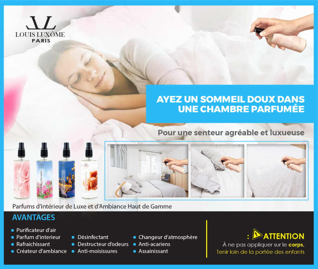 Pack de 4 parfums: Pour Vos Voitures, Chaussures, Rideaux, Tapis, Draps, Couettes, Vêtements, Armoires...