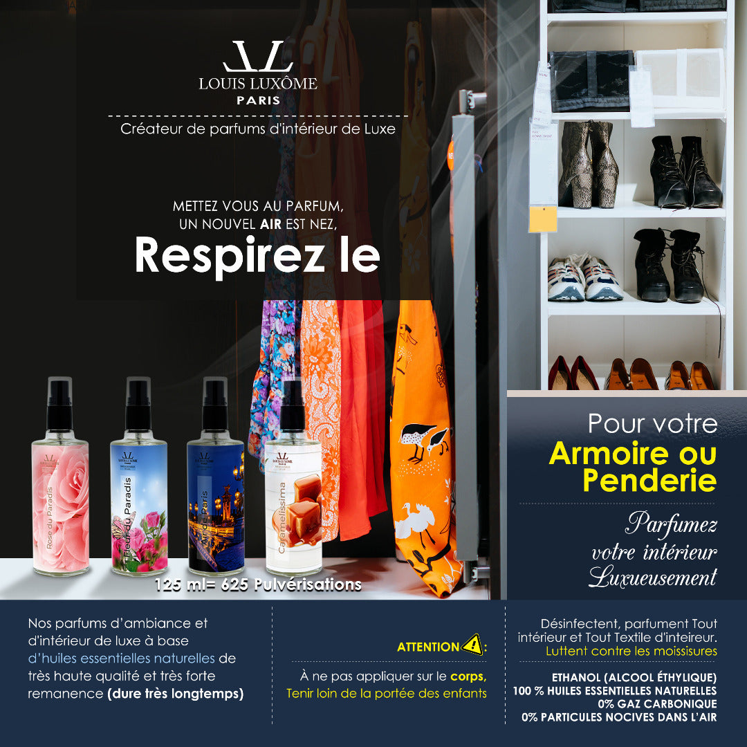 Pack de 4 parfums: Pour Vos Voitures, Chaussures, Rideaux, Tapis, Draps, Couettes, Vêtements, Armoires...